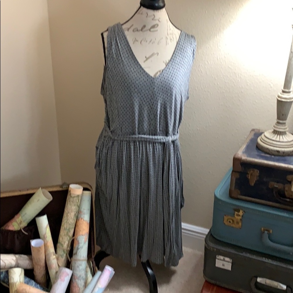 Loft gray & black sun dress.